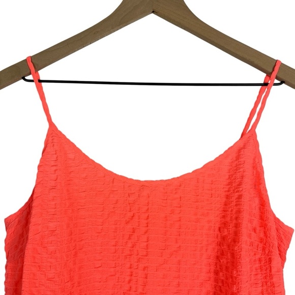 LILLY PULITZER Bright Coral Pink Camisole Tank Top Sunray Seersucker Size Medium - Picture 4 of 9